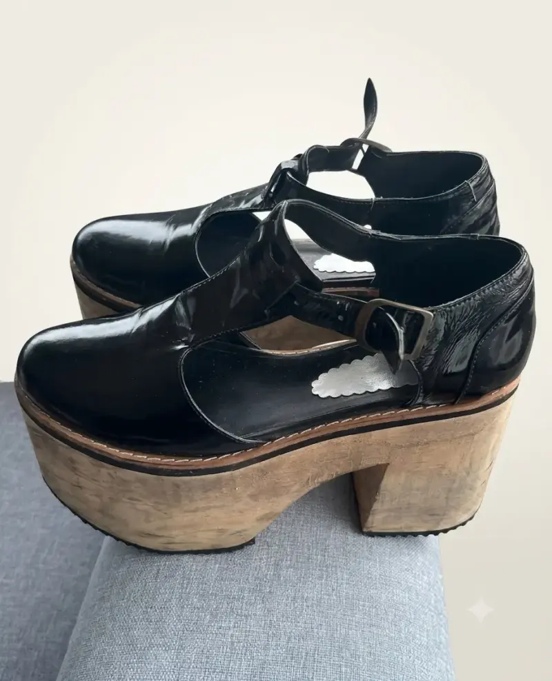 Zapatos de Plataforma Negros de Charol - 3