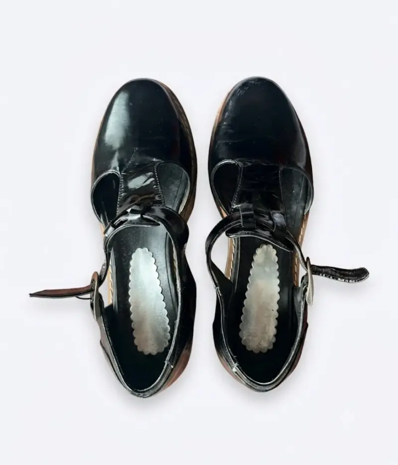 Zapatos de Plataforma Negros de Charol - 4