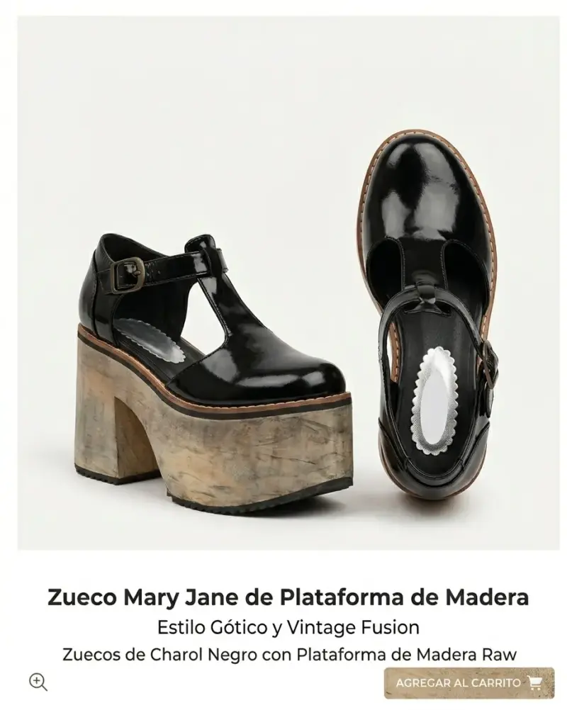 Zapatos de Plataforma Negros de Charol - 6
