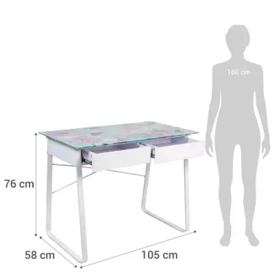 Escritorio con cubierta floral de vidrio - miniatura 5