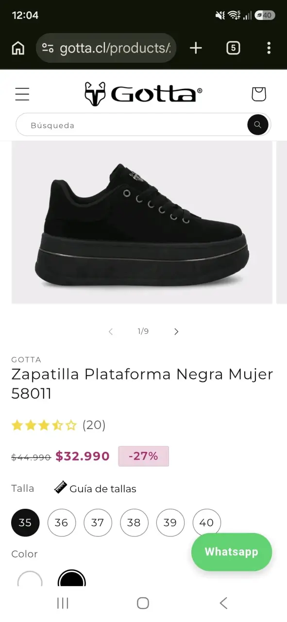 Zapatillas plataforma negras para mujer - 2
