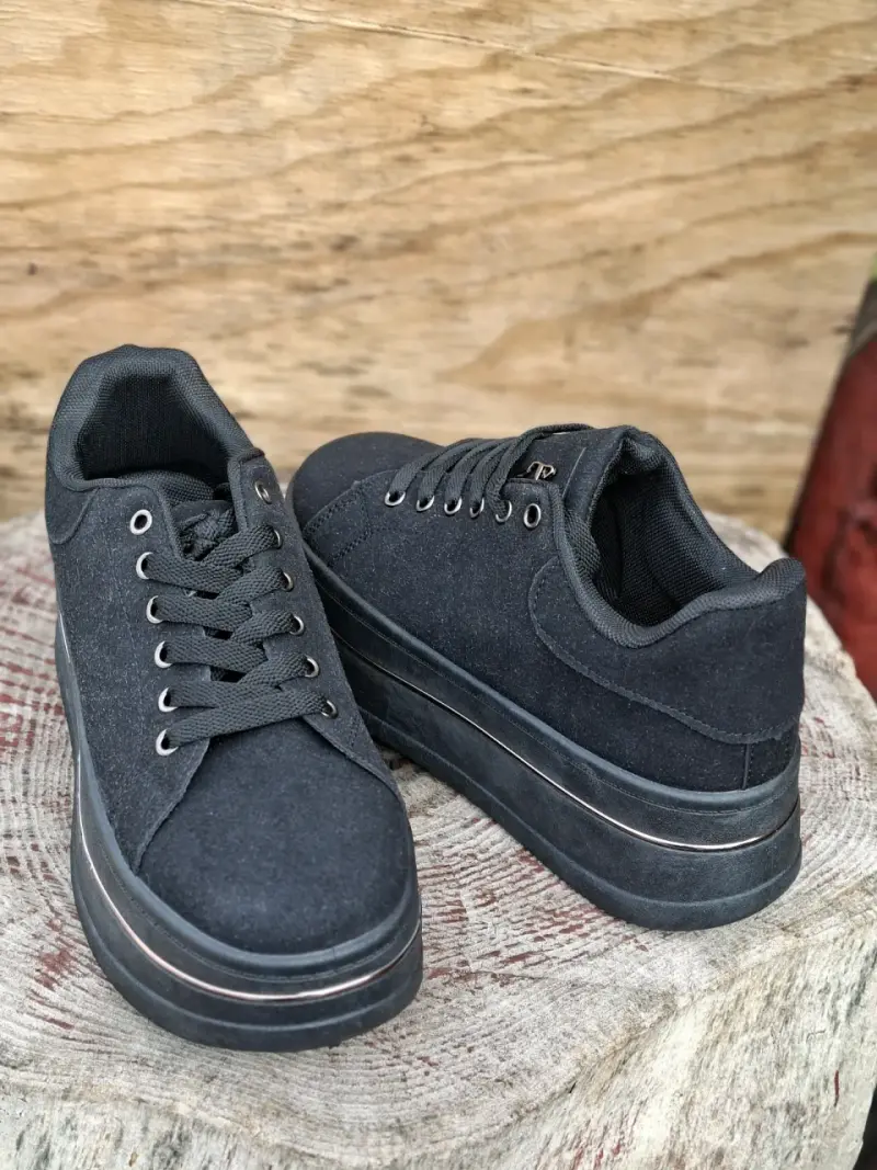 Zapatillas plataforma negras para mujer - 3