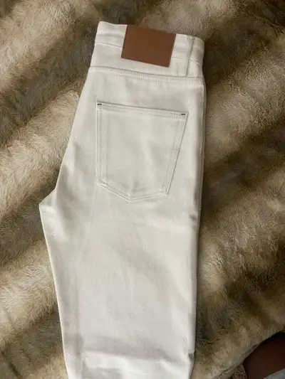 Jeans blancos de mezclilla Zara para hombre / muje - miniatura 1