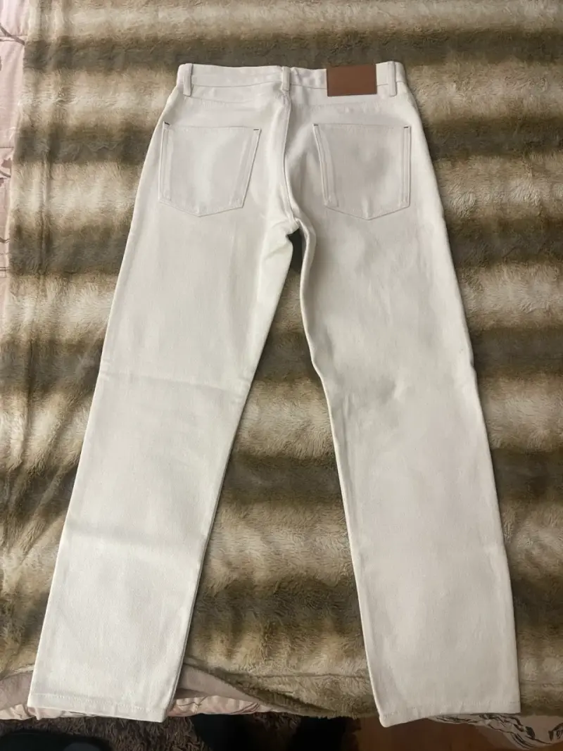 Jeans blancos de mezclilla Zara para hombre / muje - 3