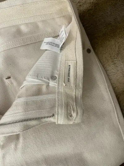 Jeans blancos de mezclilla Zara para hombre / muje - miniatura 5