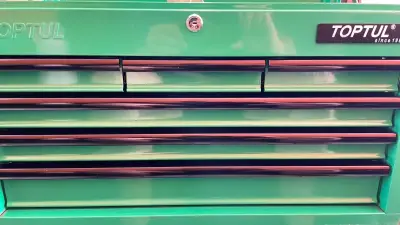 Caja de herramientas metálica Toptul verde - miniatura 2