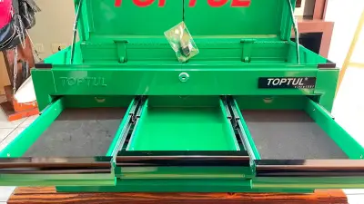 Caja de herramientas metálica Toptul verde - miniatura 4