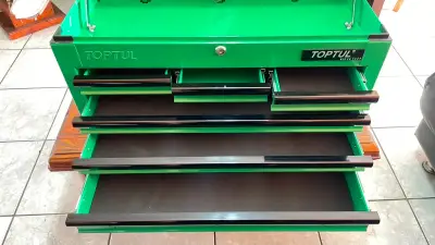 Caja de herramientas metálica Toptul verde - miniatura 6