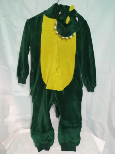 Disfraz de dinosaurio para niños verde y amarillo - miniatura 1