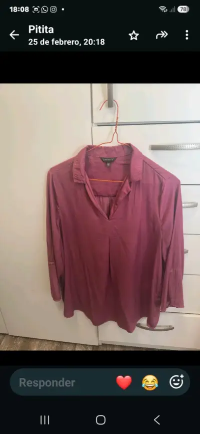 Blusa morada de mujer Lawrence con mangas largas - miniatura 1
