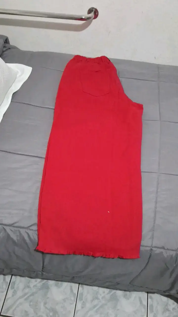 Pantalones rojos anchos para mujer - 2