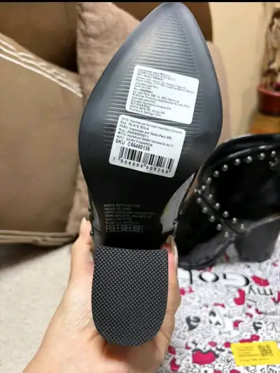 Botines de cuero negro con tachas - miniatura 4