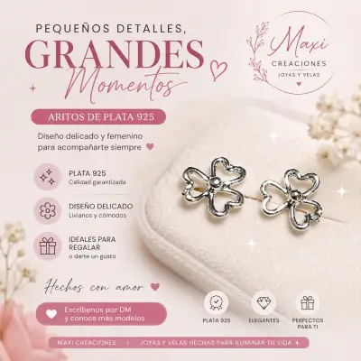 Aros de Plata 925 Diseño Delicado - miniatura 1