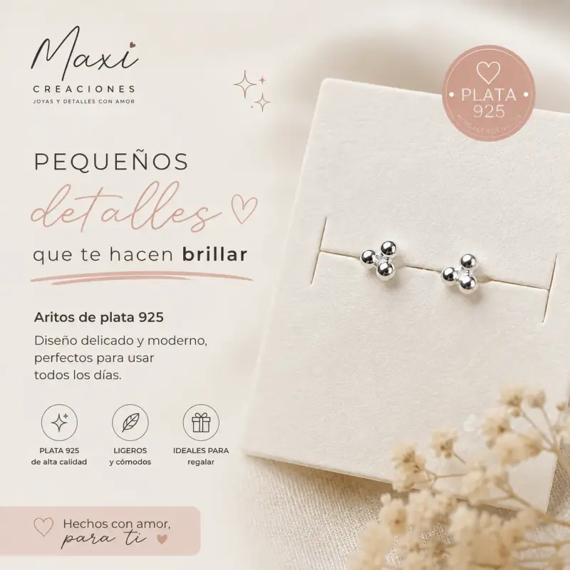 Aros de Plata 925 Diseño Delicado - 3