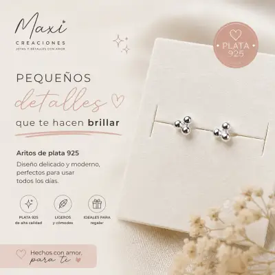 Aros de Plata 925 Diseño Delicado - miniatura 3