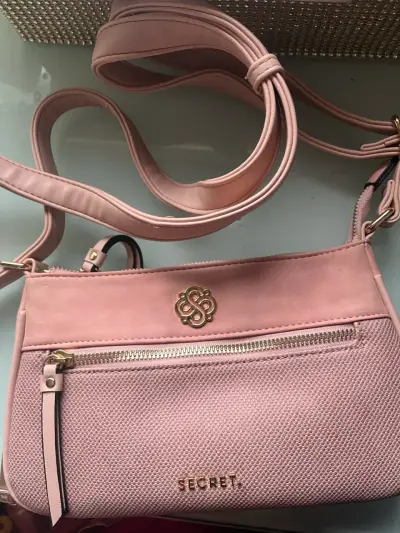 Cartera bandolera rosa Secret con cierre - miniatura 1