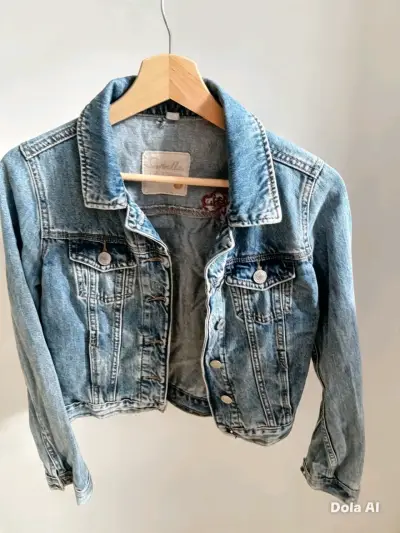 Chaqueta de mezclilla azul para mujer - miniatura 1