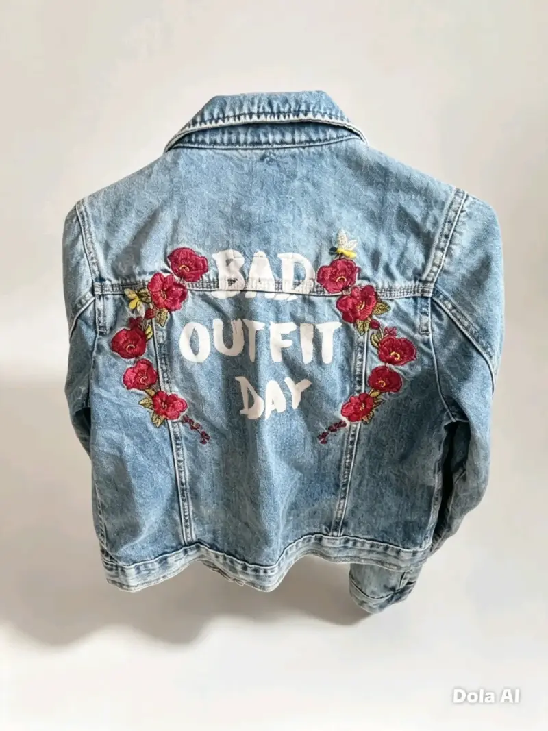 Chaqueta de mezclilla azul para mujer - 2