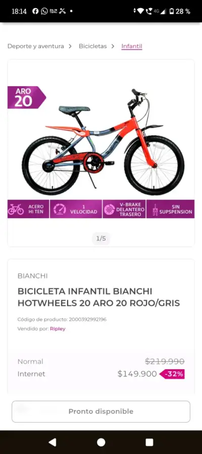 BENDO BICICLETA COMO NUEVA - miniatura 1