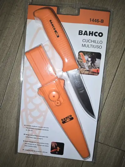 Cuchillo multiuso Bahco con funda naranja - miniatura 1