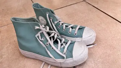 Zapatillas altas verde menta Converse All Star - miniatura 1