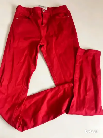 Pantalones rojos para mujer,algodon  eslasticado - miniatura 1