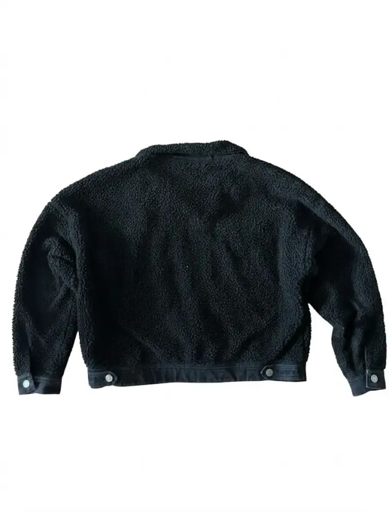 Chaqueta de lana negra con botones - 3