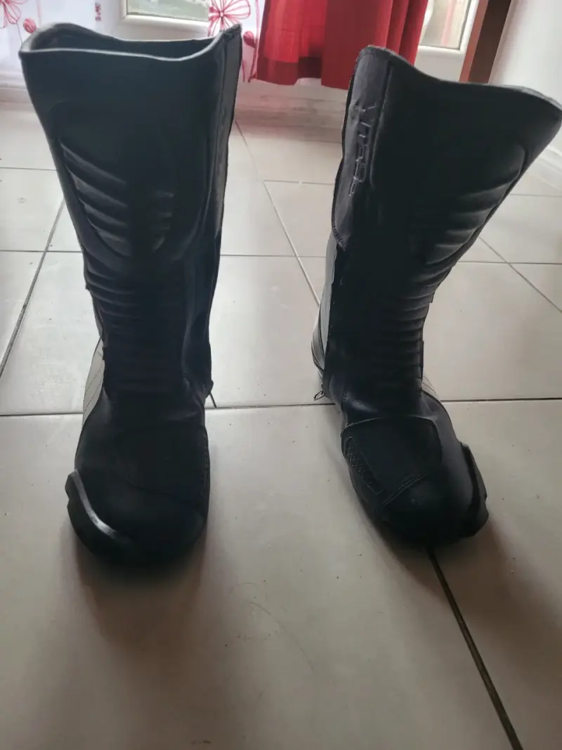 Botas de moto negras y blancas para hombre - 3