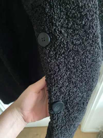 Abrigo negro de lana Zara con botones - miniatura 3