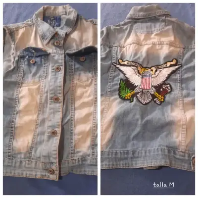 Chaqueta de mezclilla con bordado de águila - miniatura 1