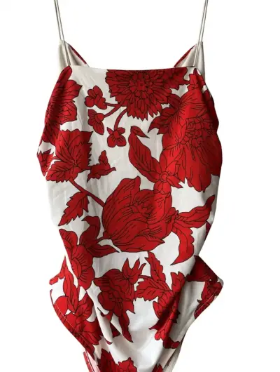 Body de baño con estampado floral rojo - miniatura 3