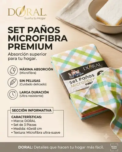 Set de Paños de Microfibra Premium Doral - miniatura 2