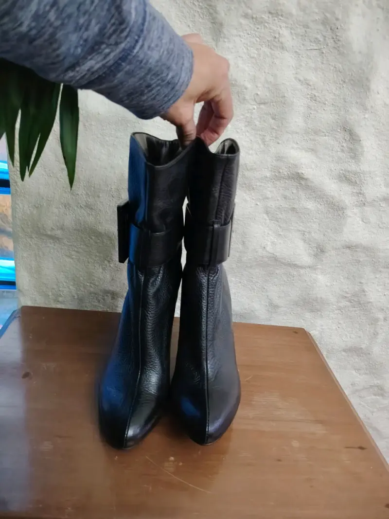 Botines de cuero negro  y hebilla Gacel - 3