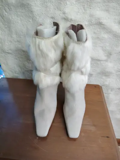 Botines con piel blanca Nine West - miniatura 2