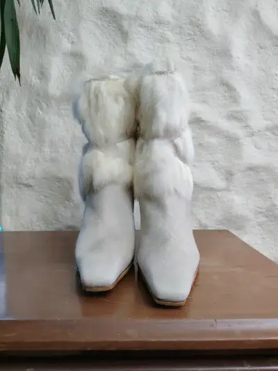 Botines con piel blanca Nine West - miniatura 4