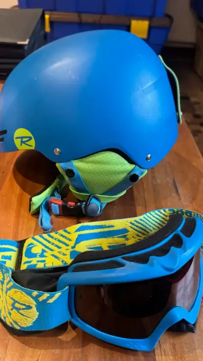 Casco y gafas de esquí azules Rossignol - miniatura 1