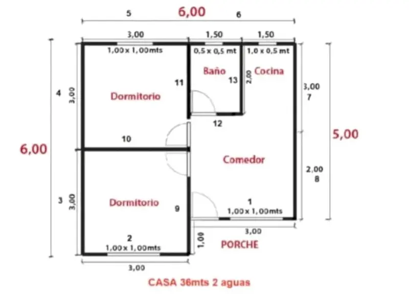 Casa prefabricada madera 36m² kit Full - 2