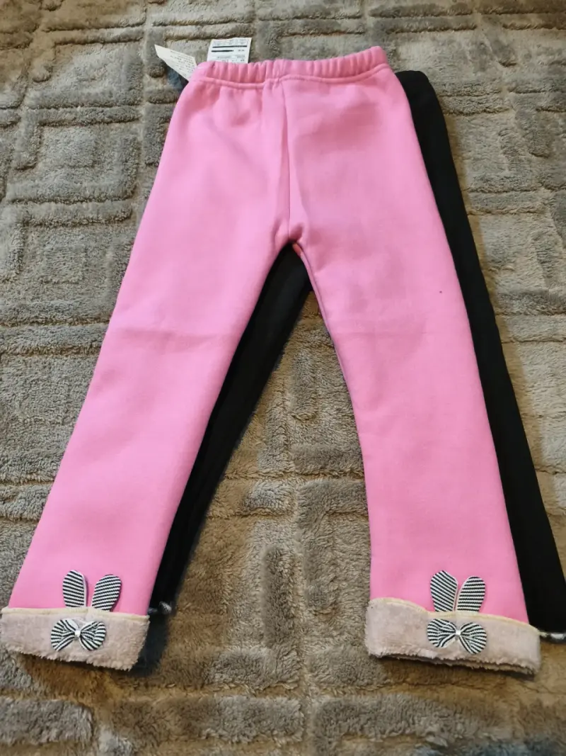 Calzas forradas para niñas con lazo decorativo - 2