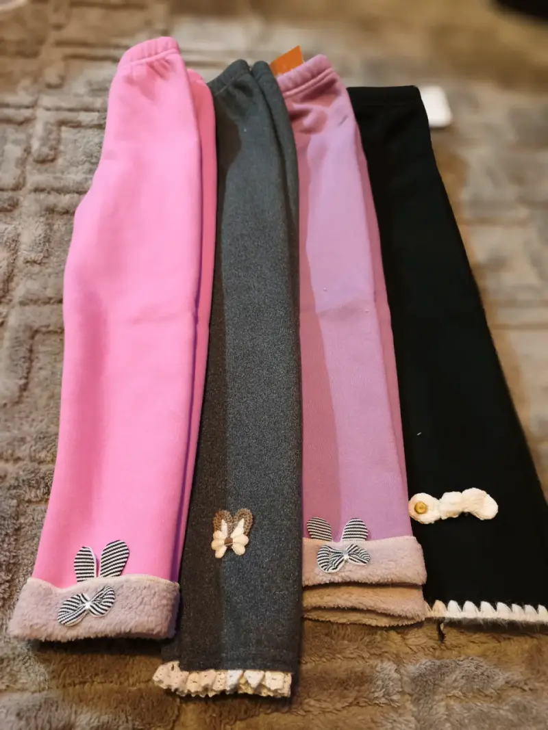 Calzas forradas para niñas con lazo decorativo - 4