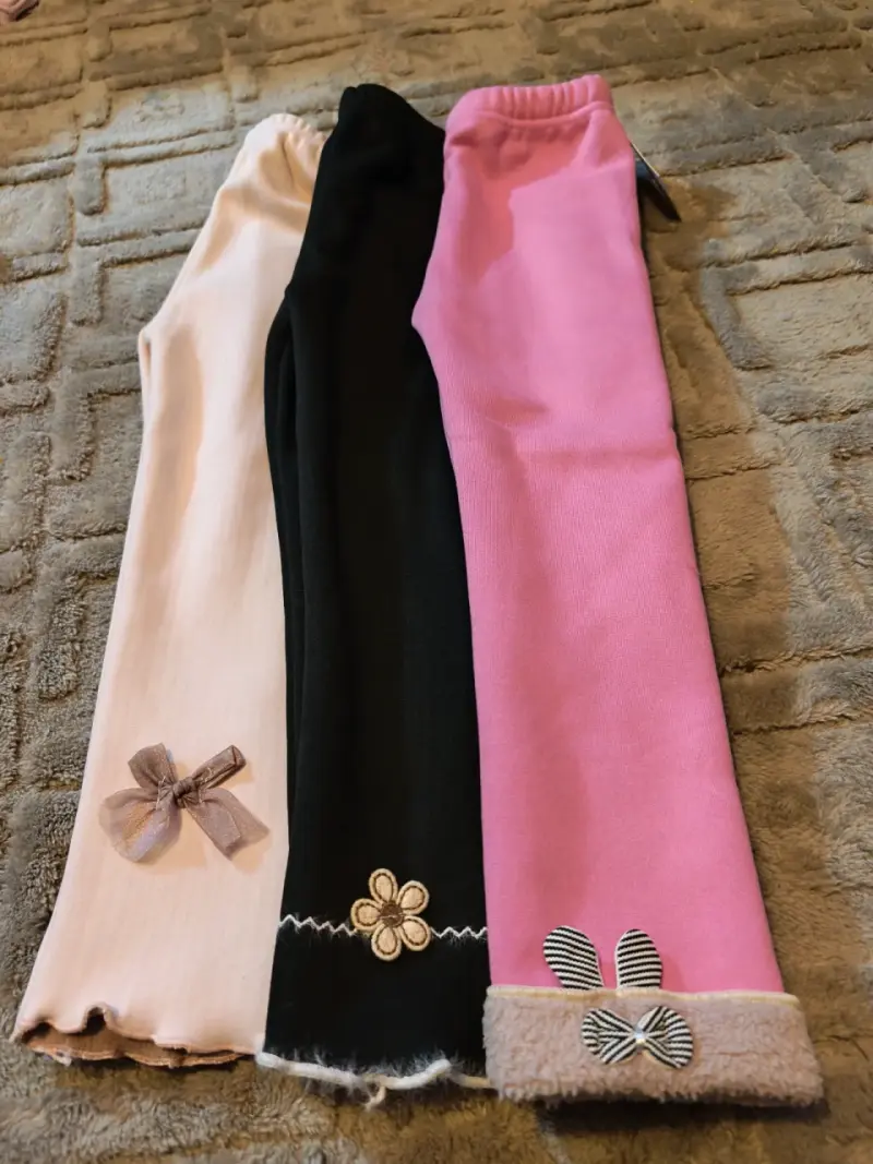 Calzas forradas para niñas con lazo decorativo - 6