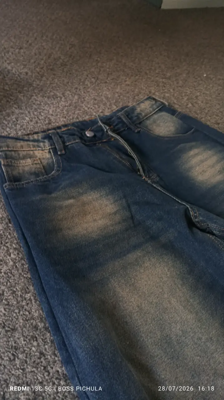 Jeans de mezclilla azul desgastados - 3