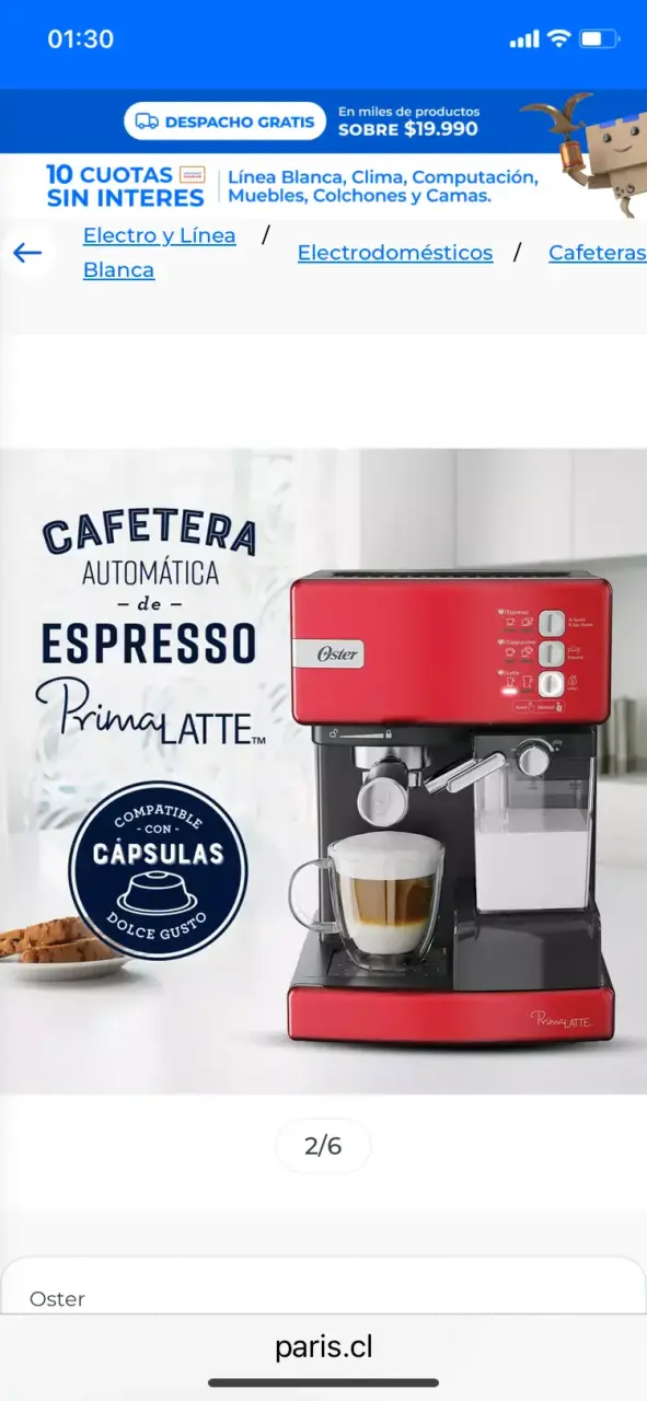 Cafetera Espresso Prima Latte Roja Oster - 3