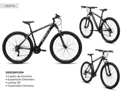 Bicicleta montaña Rali Tornado negra - miniatura 2