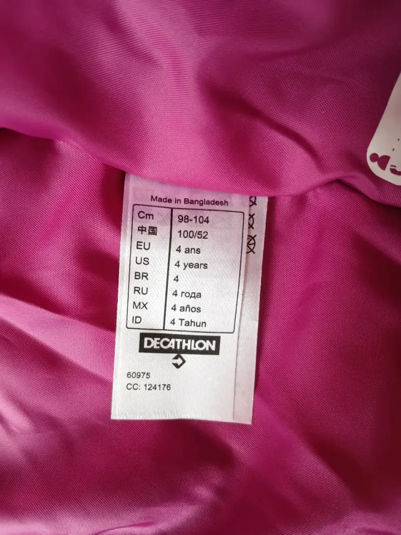 Enterito de nieve. Talla 4 años, rosa.  Decathlon - 3