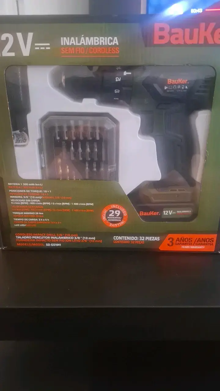Taladro Inalámbrico Bauker 12V con Accesorios - 2