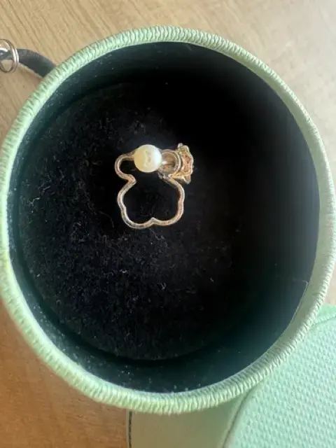 Aro de plata con perla Marca Tous / solo UN aro - 3