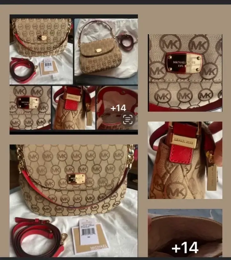 Cartera Michael Kors con correa roja y logo MK - 4