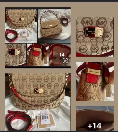 Cartera Michael Kors con correa roja y logo MK - miniatura 4