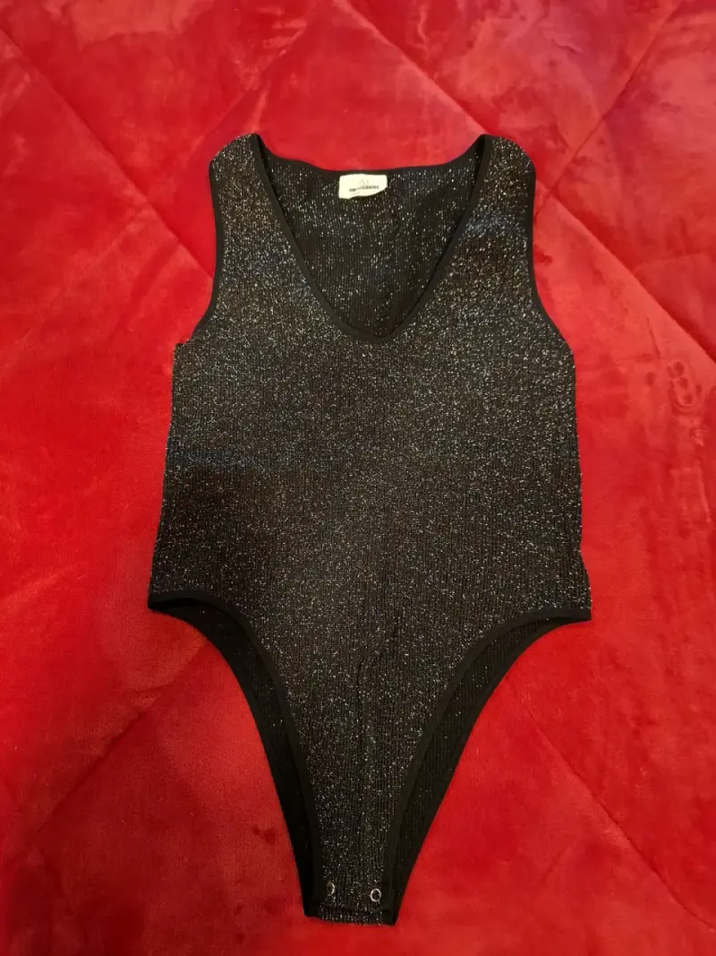 Body negro brillante para mujer - 3