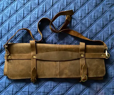 Estuche de cuero para cuchillos con correa ajustab - miniatura 1